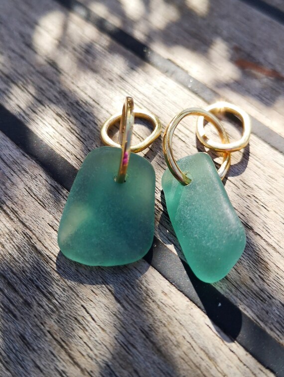 Blue sea glass best sale earrings