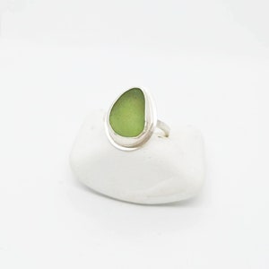 Sea Glass Ring - Green Sea Glass and Silver Ring - Sterling silver Sea glass jewelry - Handmade sea glass ring - Spanish sea glass Jewellery
