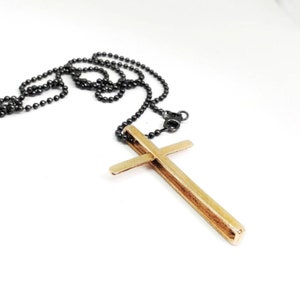 Faith - Bronze cross with silver chain - Cross pendant
