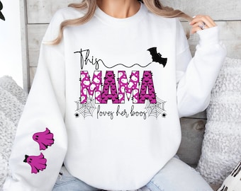 This Mama Loves Her Boos, Halloween PNG, Sublimation Design, Fall PNG, Halloween Clipart, Ghosts, Spooky Sublimation, Women Shirt