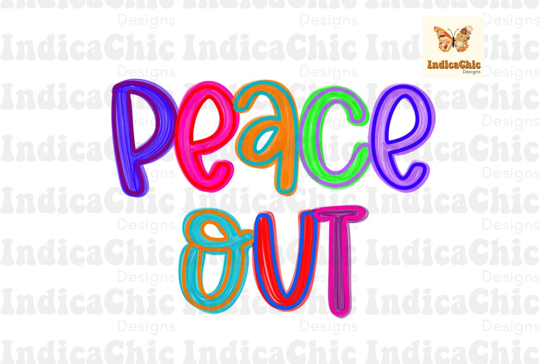 Peace Out PNG, Colorful Retro Sublimation, Digital Design - Etsy