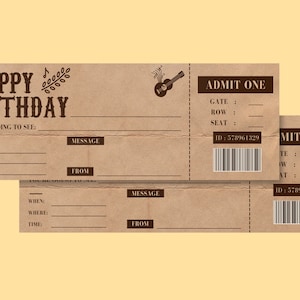 Alles Gute zum Geburtstag Konzertkarte, druckbare Konzertkarte, druckbare Tickets, Surprise Konzertkarte zum Geburtstag, Country Printable Ticket