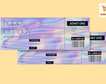 Happy Birthday Concert Ticket, Printable Concert Ticket, Printable Tickets, Surprise Concert Ticket for Birthday, Pretty Printable Ticket