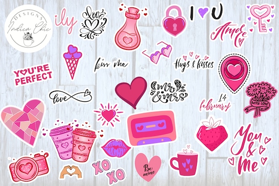 Stickers, Valentines, Valentines Stickers, Love Stickers, Printable  Stickers, Sticker Pack, Cute Sticker, Planner Stickers, Journal Stickers 