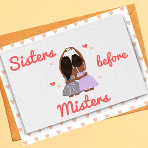 Galentines, Galentine’s Day Card, Galentine Instant Download, Printable, Digital E-card | 7x5 | Folded or Flat Card, Sisters Over Misters 1