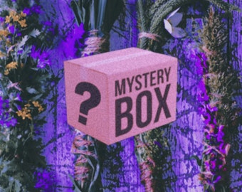 Witchy Herbs And Crystals Mystery Box Pagan Wicca Charms Spell Bottles