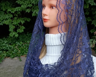 St Alexandra navy blue infinity chapel veil