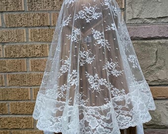 St. Philomena Ivory half-circle chapel veil