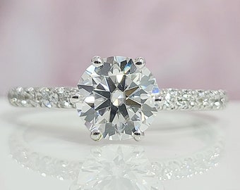 Anello Diamante Cushion Naturale 1 Carato In Oro Bianco 18k - Foto 12