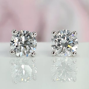 Diamond Studs Earrings Delicate Anniversary Gift For Her, 1.20 Carat D VS1 Lab Grown Diamond, Fine Jewelry