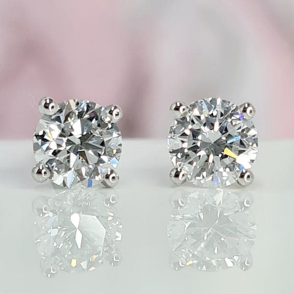 1.20 Carat D VS1 Lab Grown Diamond Studs Earrings Delicate Anniversary Gift For Her, Beauty Without Compromise