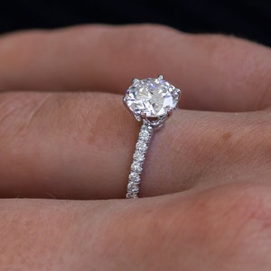 1.5 Carat Round Lab Grown Diamond Engagement Ring
