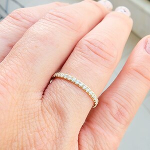 Lab Grown Diamond Wedding Ring, Dainty Diamond Ring, Half Eternity Ring For Woman, Petite Lab Diamond, Thin Lab Diamond Wedding Ring.