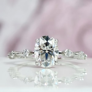 Diamond Ring, Wedding Diamond Ring 1.5 Carat Perfect Sparkling Oval Engagement Ring Color F VS1, Lab Grown Diamond Ring.