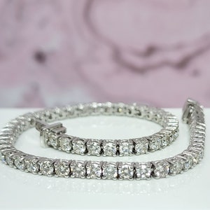 Diamond Bracelet, Round Cut 3.5 Ct Lab Diamond Tennis Bracelet 4 Prong Anniversary Jewelry Gift for Her
