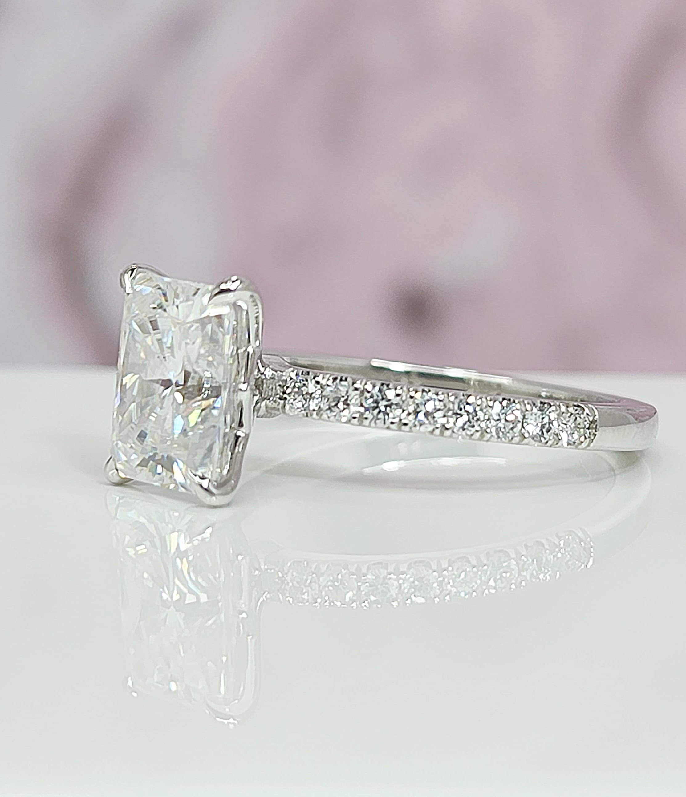 Diamond Ring 1.5 Ct Dainty Rectangular Cut Diamond