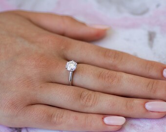 Anello Diamante Cushion Naturale 1 Carato In Oro Bianco 18k - Foto 6