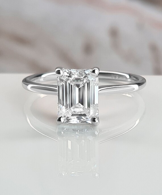 One Carat Stunning Art Deco Diamond Ring Emerald Cut Lab Grown - Etsy