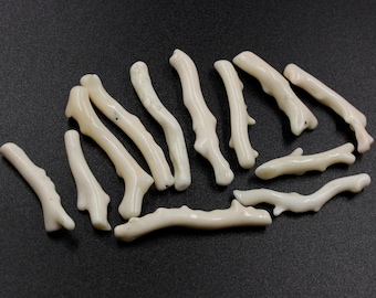 Japanese White Coral Branch Stick Natural Loose Gemstones For Jewelry Making