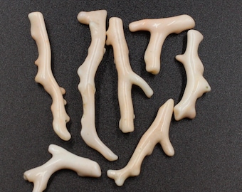 Japanese White Coral Branch Stick Natural Loose Gemstones For Jewelry Making