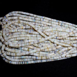 Australian Opal Smooth Plain Beads , Natural Australian Opal Gemstones Beads ,Tyre Shape Beads  Gemstones Size  5.5MM To 6MM 15 &#39;&#39;Inches