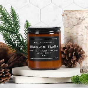 Pine & Fir Balsam Soy Candle – Forest Scented Candle, Evergreen Woods Candle, Outdoorsy Candle Gift, Cabin Candle, Woodsy Aromatherapy