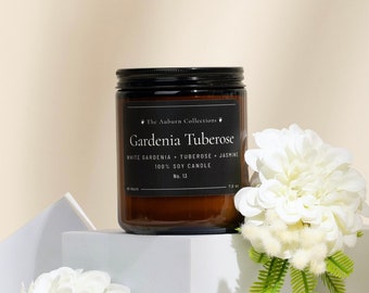 Gardenia Tuberose Soy Candle, Gardenia Candle, White Gardenia Scented, Floral Candle, Spring Candle, Aromatherapy Candle, Candle Gift