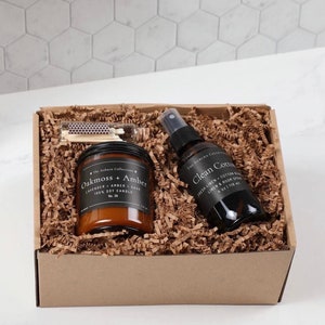 Soy Candle & Room Spray Gift Set, Housewarming Candle Gift, Candle Gift, Thank You Candle Gift, Candle Gift Box, Care Package Candle Gift