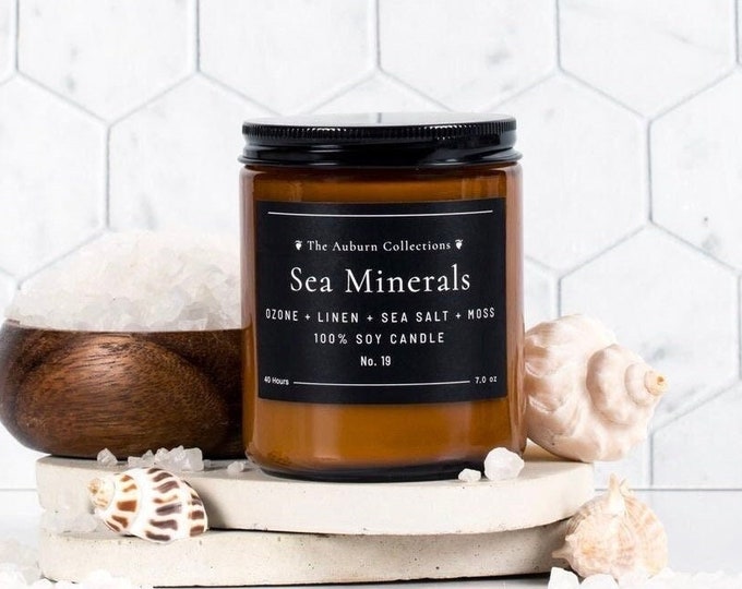 Sea Minerals Soy Candle, Ocean Candle, Soy Wax Candle, Sea Salt Candle,  Fresh Oceanic Candles, Clean Scented Candles, Container Candle