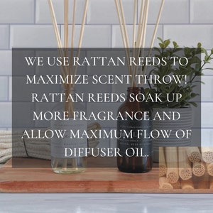 All Natural Reed Diffuser Reed Sticks, 4 oz Natural Reed diffuser, Flameless Room Fragrance Booster, Home Décor Diffuser, Oil Diffuser image 9