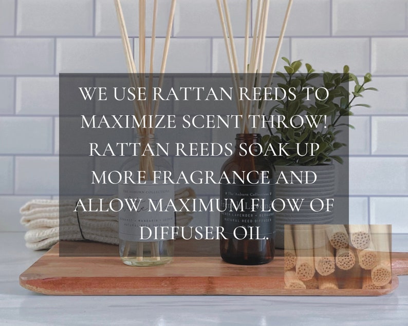 All Natural Reed Diffuser Reed Sticks, 4 oz Natural Reed diffuser, Flameless Room Fragrance Booster, Home Décor Diffuser, Oil Diffuser image 9