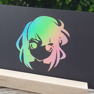 Postkarte Recyclingpapier - Anime Girl - holografische Effekte
