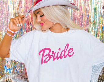 Doll bride shirt, doll themed bachelorette, let’s go party shirt, pink bachelorette tshirt, matching bridal party shirts, pink bride gift