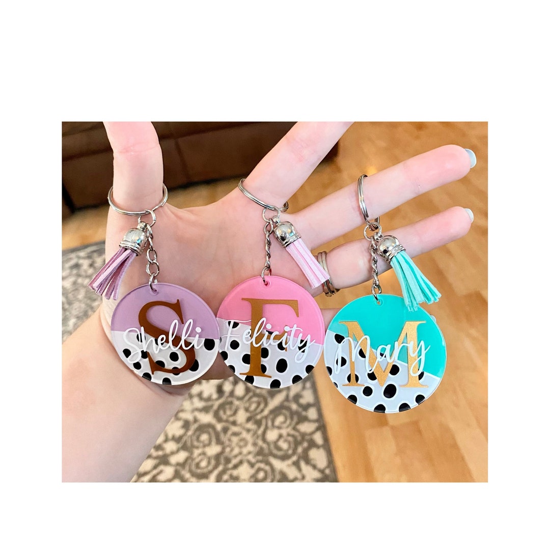 Personalized Monogram Fashion Keychains, Custom, Keychain, Acrylic