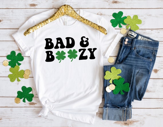 Bad and Boozy SVG,Retro svg,St Patrick's Day SVG,Funny St Patricks Day svg,Irish svg,Shamrock svg,Lucky shirt svg cut file
