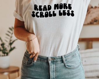 Read more scroll less SVG, book lover svg, book worm svg, teacher svg, reading svg, funny reading svg, reader svg, funny book svg