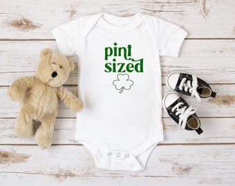 Pint Sized SVG, St Patrick's Day SVG, Baby Onesie SVG, St Patrick's svg, Clover svg, Baby's First St Patricks Day, Cut File, Cricut, png dxf