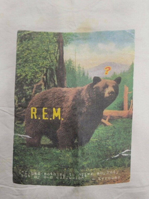 VTG 90s 1995 REM R.E.M. Bear Nature Monster Concert T… Gem