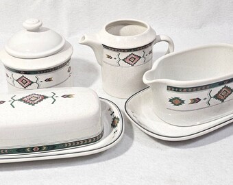 Studio Nova Adirondack 4 Pc Set Y2201 Butter Dish Gravy Boat Creamer Sugar Bowl