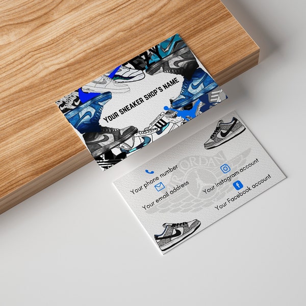 Blue Sneaker Business Card, Shoe Business Card for Sellers/Resellers