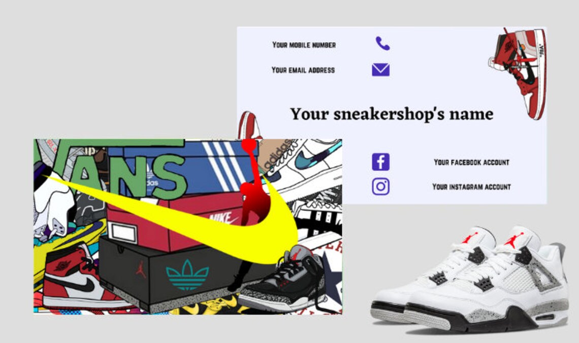 Sneaker Business Card, Shoe Business Card for Sellers/resellers Etsy