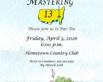 Masters Golf Geburtstagseinladung