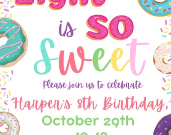So Sweet Birthday Invitation, Sweet, Donuts, Sprinkles