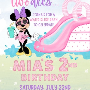 Oh TWOdles Waterslide Birthday Invitation