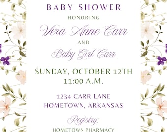 Floral Baby Shower Invitation