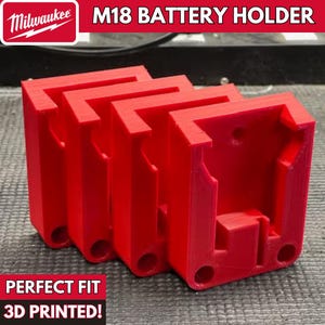 M18 Milwuakee Battery Holder- 3D Printed Wall Mount Battery Holder- Milwaukee Tools- Mens Gift- Battery Storage-Milwaukee Packout-Organizer