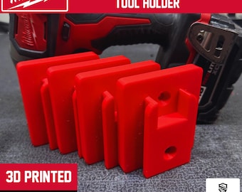 M18 Tool Milwaukee Holder- 3D Printed Wall Mount Tool Holder- Milwaukee Tools- Mens Gift- Tool & Battery Storage-Milwaukee Packout-Organizer