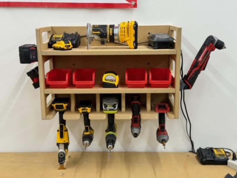 5 Slot Cordless Drill/tool Organizertool Storagewall