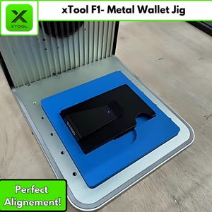 xTool F1 Metal Wallet Jig-Laser Engraving Jig-3D Printed Click-In Fixture-Double-Sided Laser Jig for Face & Clip-DIY Engraving Tool-xTool F1