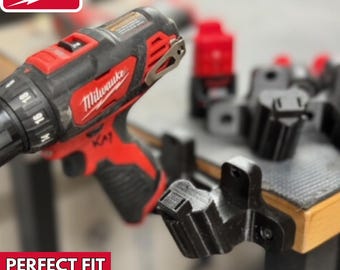 Milwaukee M12 Tool Mount- 3D Printed Wall Mount Tool Mount- Garage Organizer- Mens Gift- Milwaukee Tools- Packout Organizer- Tool Storage